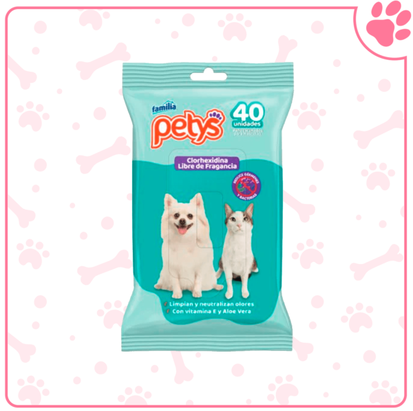 Paños Húmedos Petys Clorhexidina x 40 Unidades