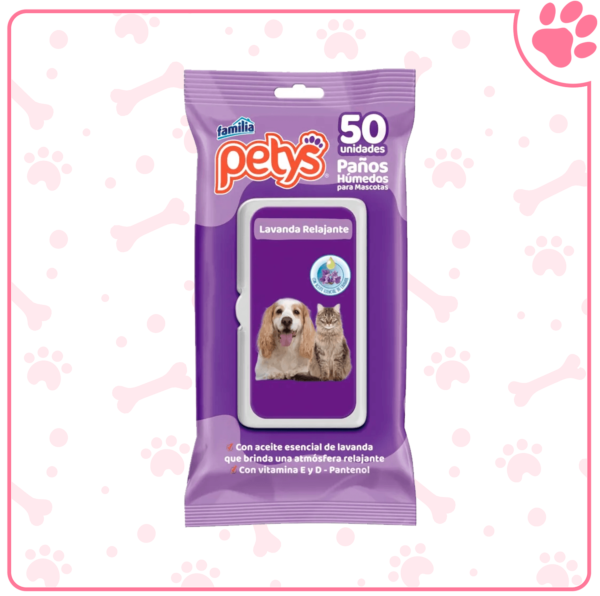 Paños Húmedos Petys Lavanda x 50 Unidades