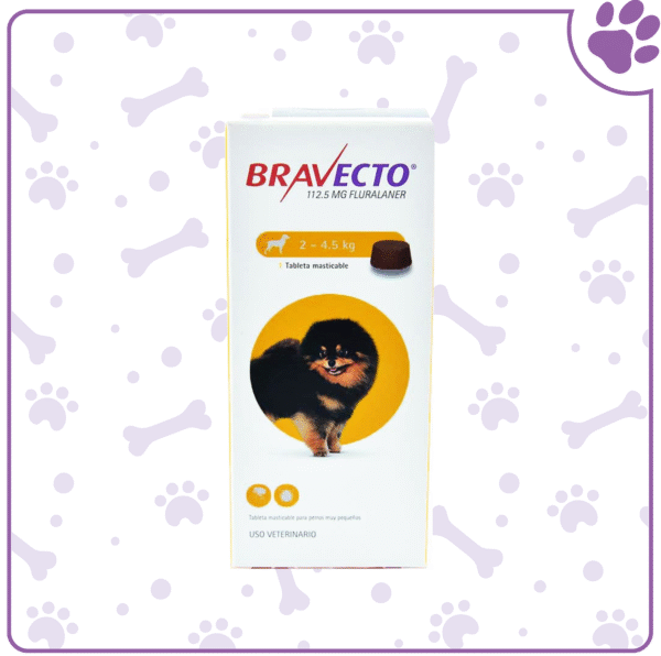 BRAVECTO Perros 2-4.5 kg. * 1 Tableta (Amarillo)