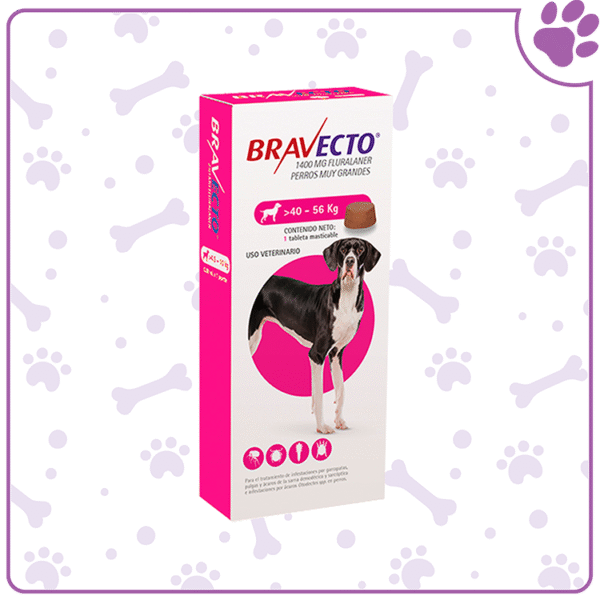 BRAVECTO Perros 40-56 kg. * 1 Tablta (Fucsia)