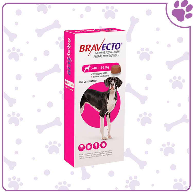 BRAVECTO Perros 40-56 kg. * 1 Tablta (Fucsia)
