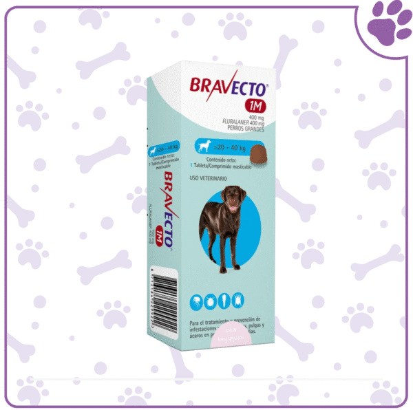 BRAVECTO Perros Grandes 1M 20-40 kg. (Azul)