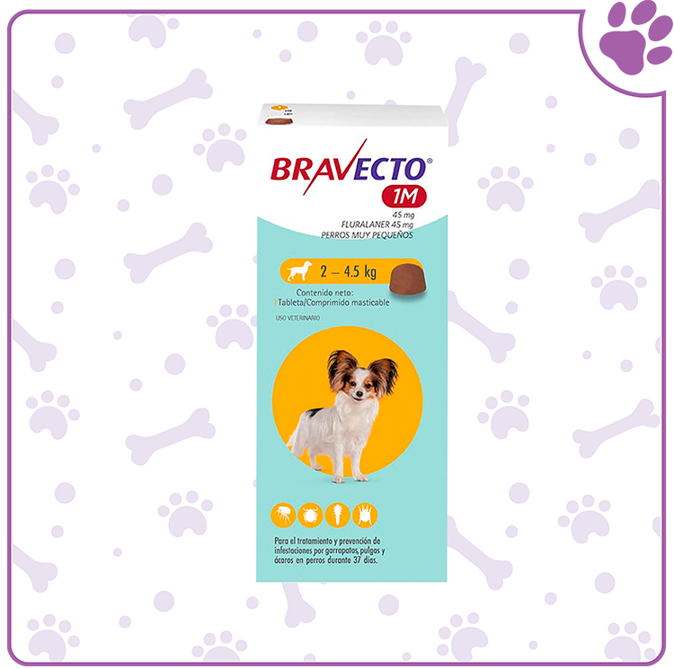 BRAVECTO Perros Muy Pequeños 1M 2-4.5 kg. (Amarillo)
