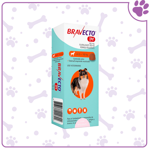 BRAVECTO Perros Pequeños 1M 4.5-10 kg. (Naranja)