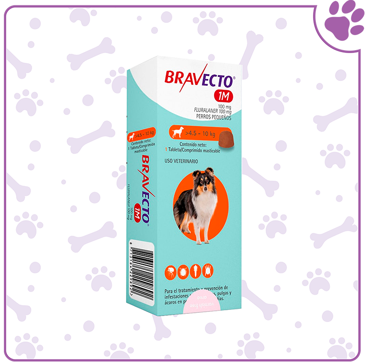 BRAVECTO Perros Pequeños 1M 4.5-10 kg. (Naranja)